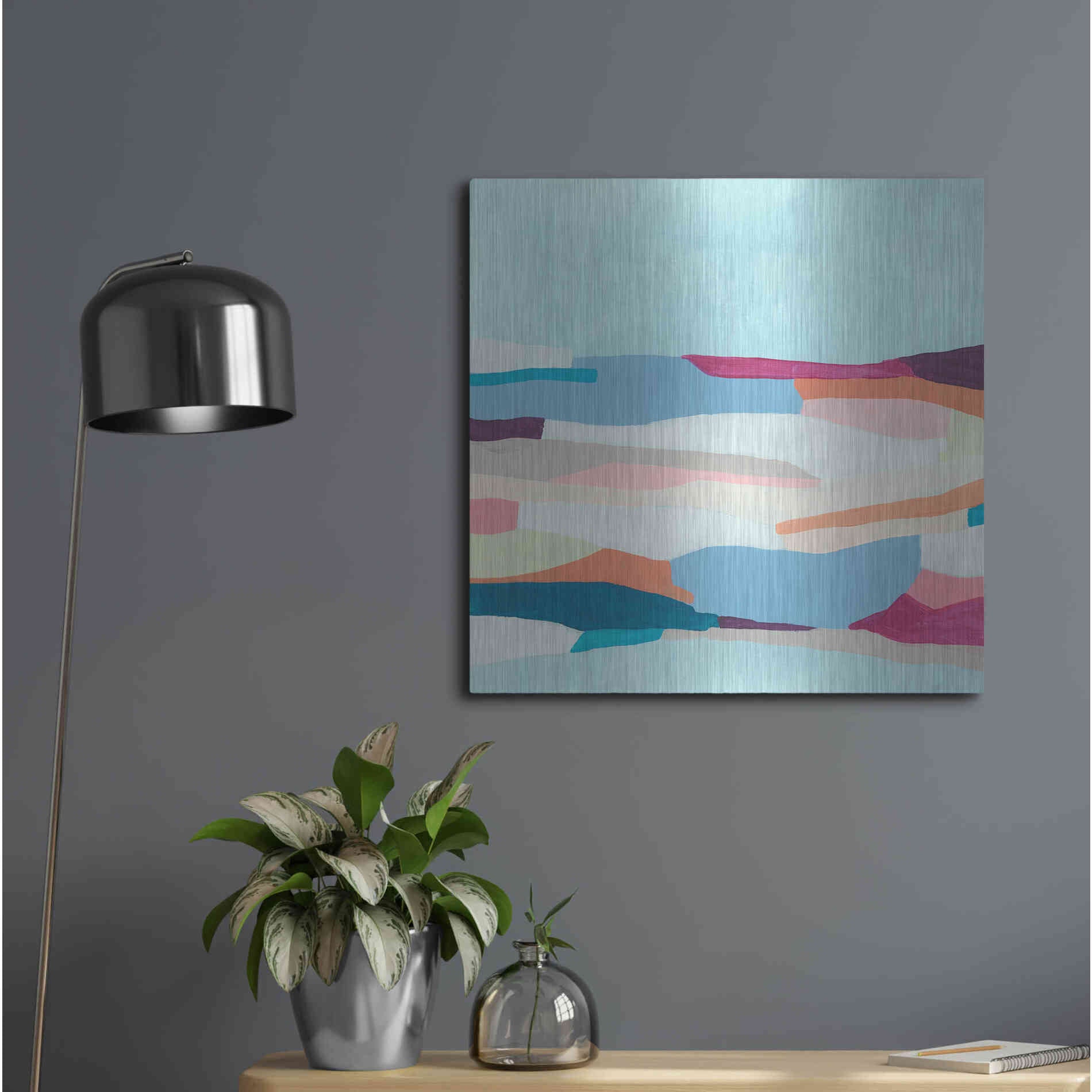 Luxe Metal Art 'Stratascape I' by June Erica Metal Wall Art,24x24