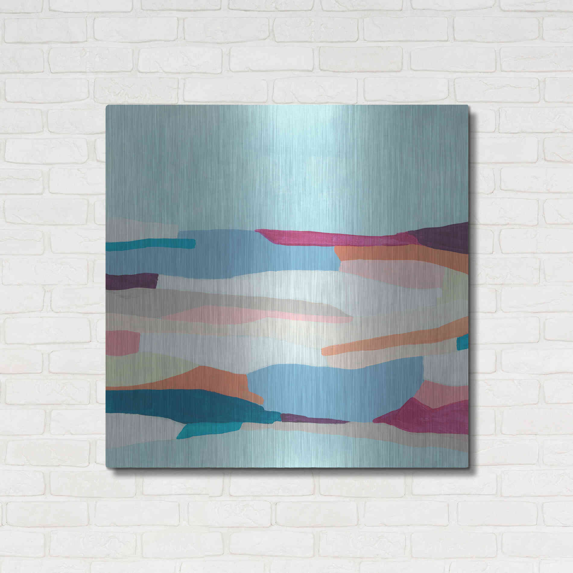 Luxe Metal Art 'Stratascape I' by June Erica Metal Wall Art,36x36