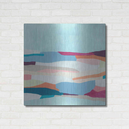 Luxe Metal Art 'Stratascape I' by June Erica Metal Wall Art,36x36