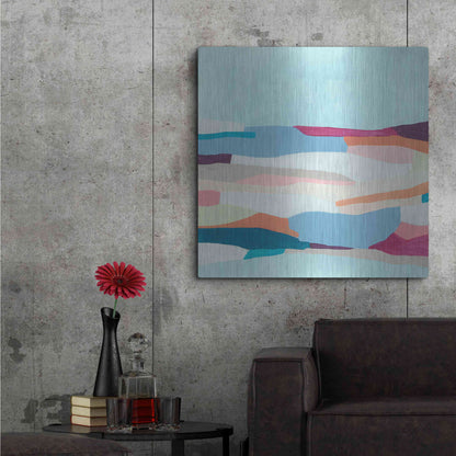 Luxe Metal Art 'Stratascape I' by June Erica Metal Wall Art,36x36