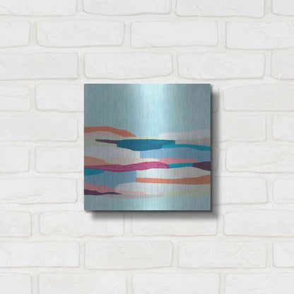 Luxe Metal Art 'Stratascape II' by June Erica Metal Wall Art,12x12