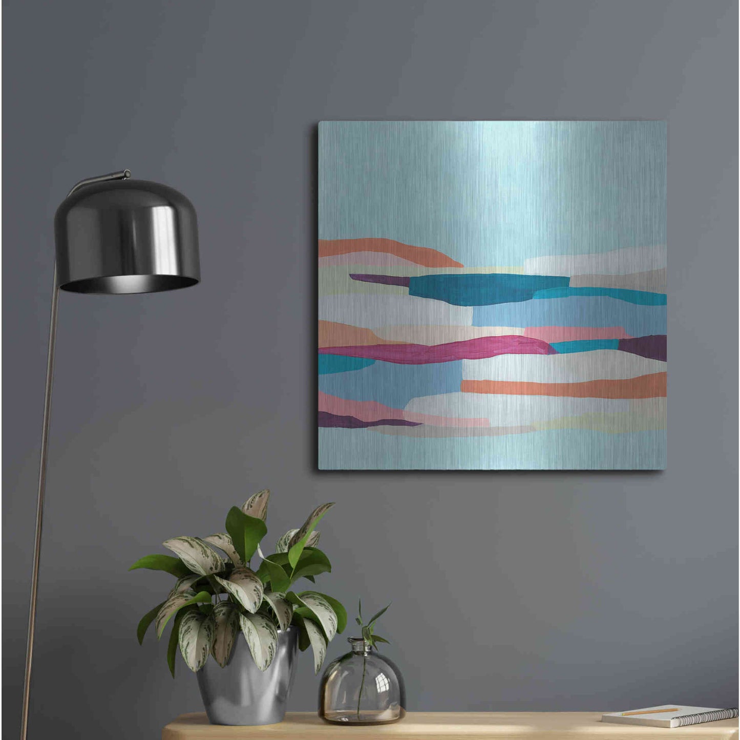 Luxe Metal Art 'Stratascape II' by June Erica Metal Wall Art,24x24