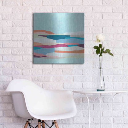 Luxe Metal Art 'Stratascape II' by June Erica Metal Wall Art,24x24