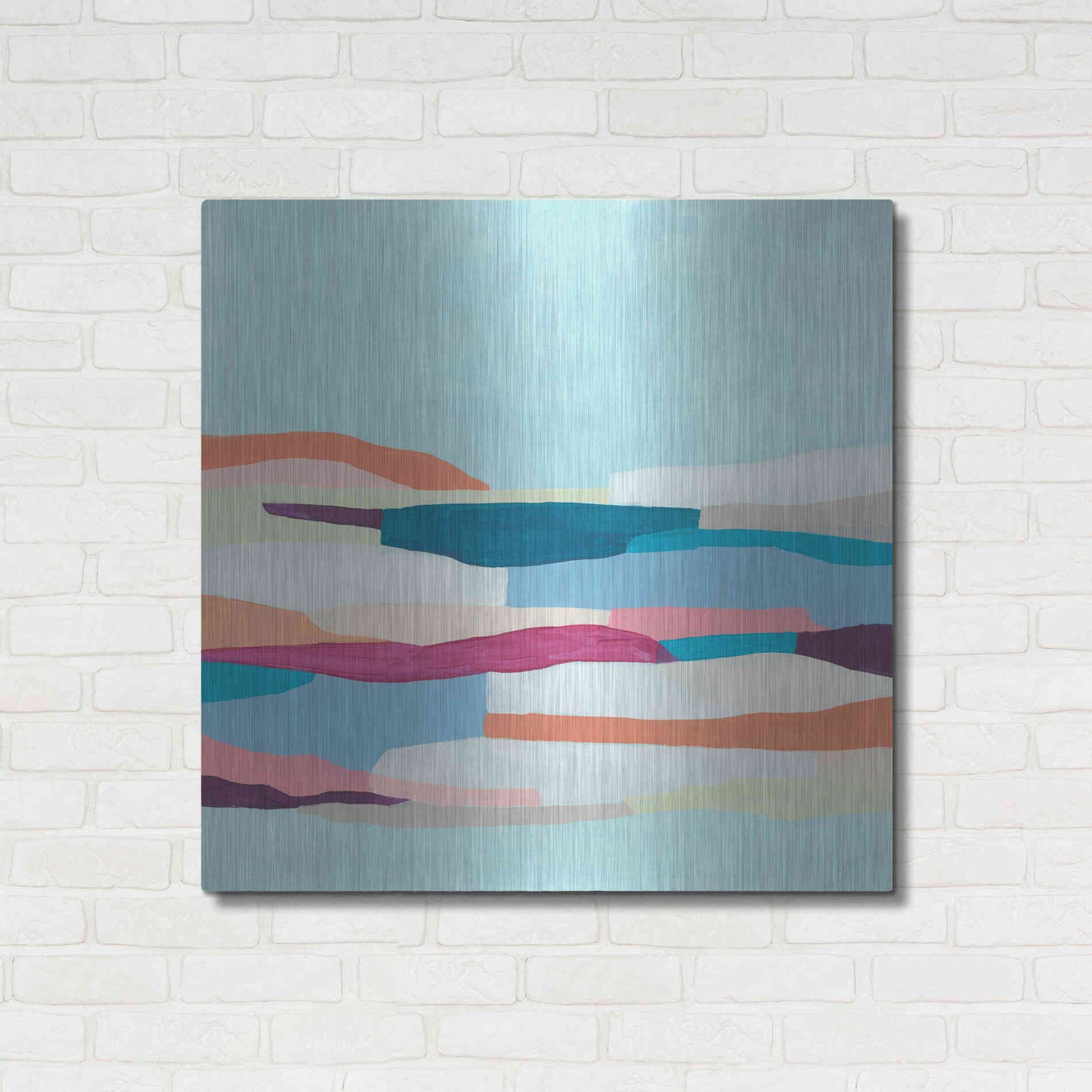 Luxe Metal Art 'Stratascape II' by June Erica Metal Wall Art,36x36