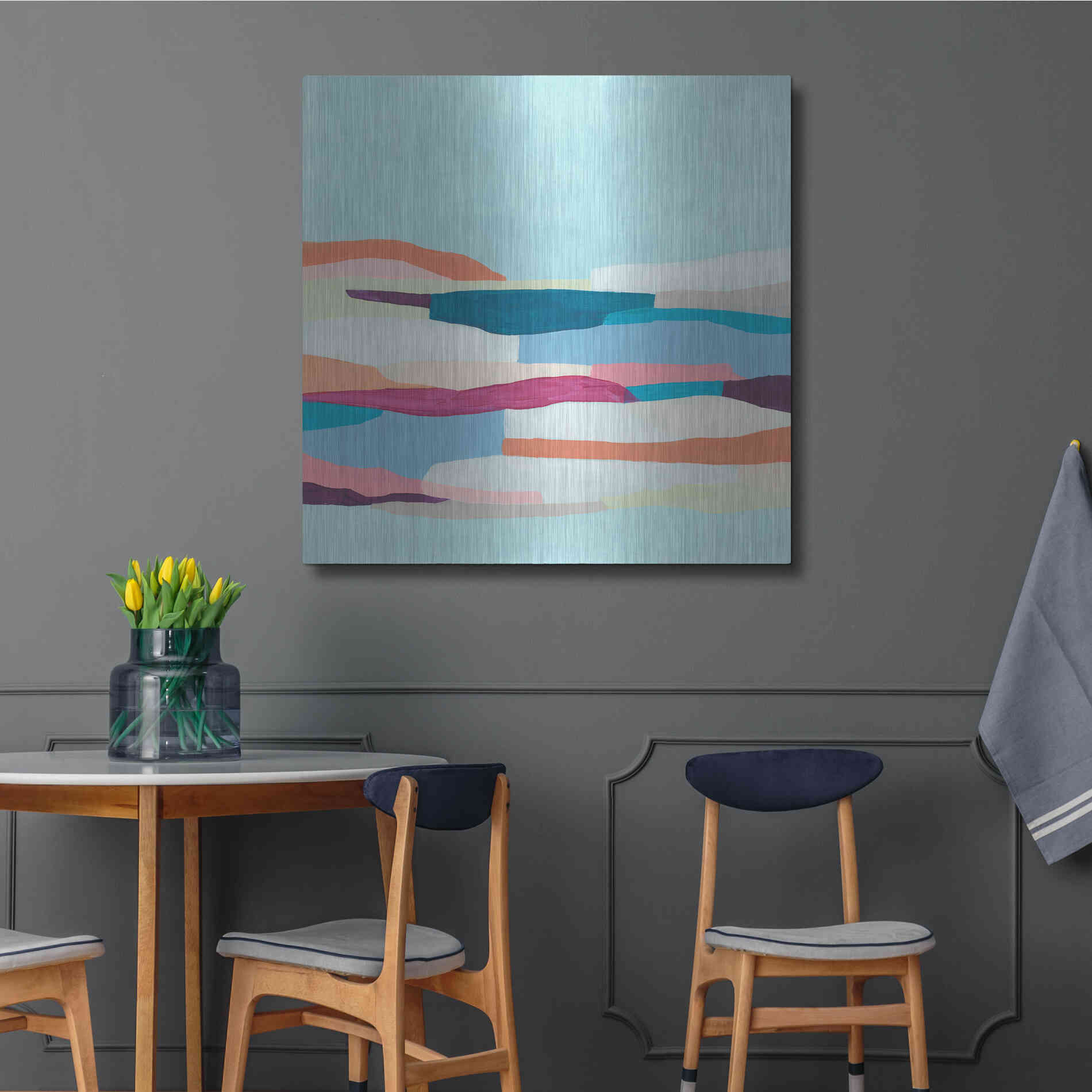 Luxe Metal Art 'Stratascape II' by June Erica Metal Wall Art,36x36