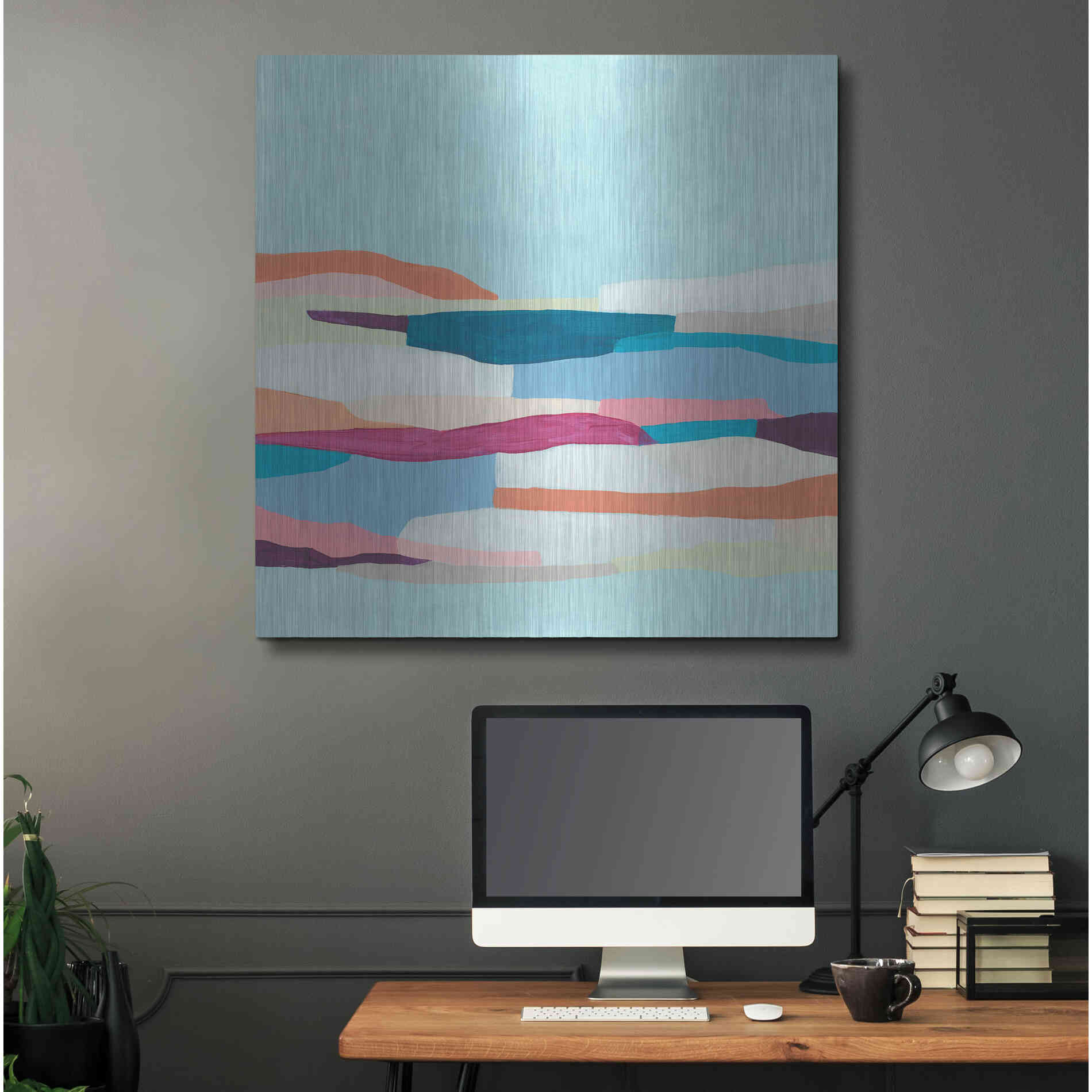 Luxe Metal Art 'Stratascape II' by June Erica Metal Wall Art,36x36