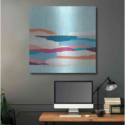 Luxe Metal Art 'Stratascape II' by June Erica Metal Wall Art,36x36