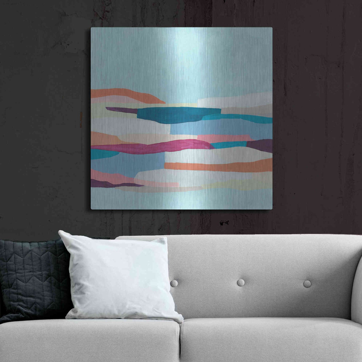 Luxe Metal Art 'Stratascape II' by June Erica Metal Wall Art,36x36