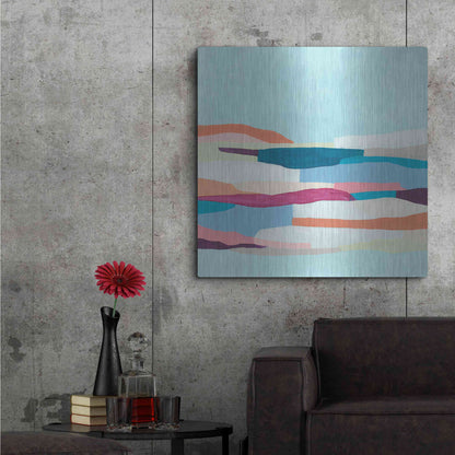 Luxe Metal Art 'Stratascape II' by June Erica Metal Wall Art,36x36