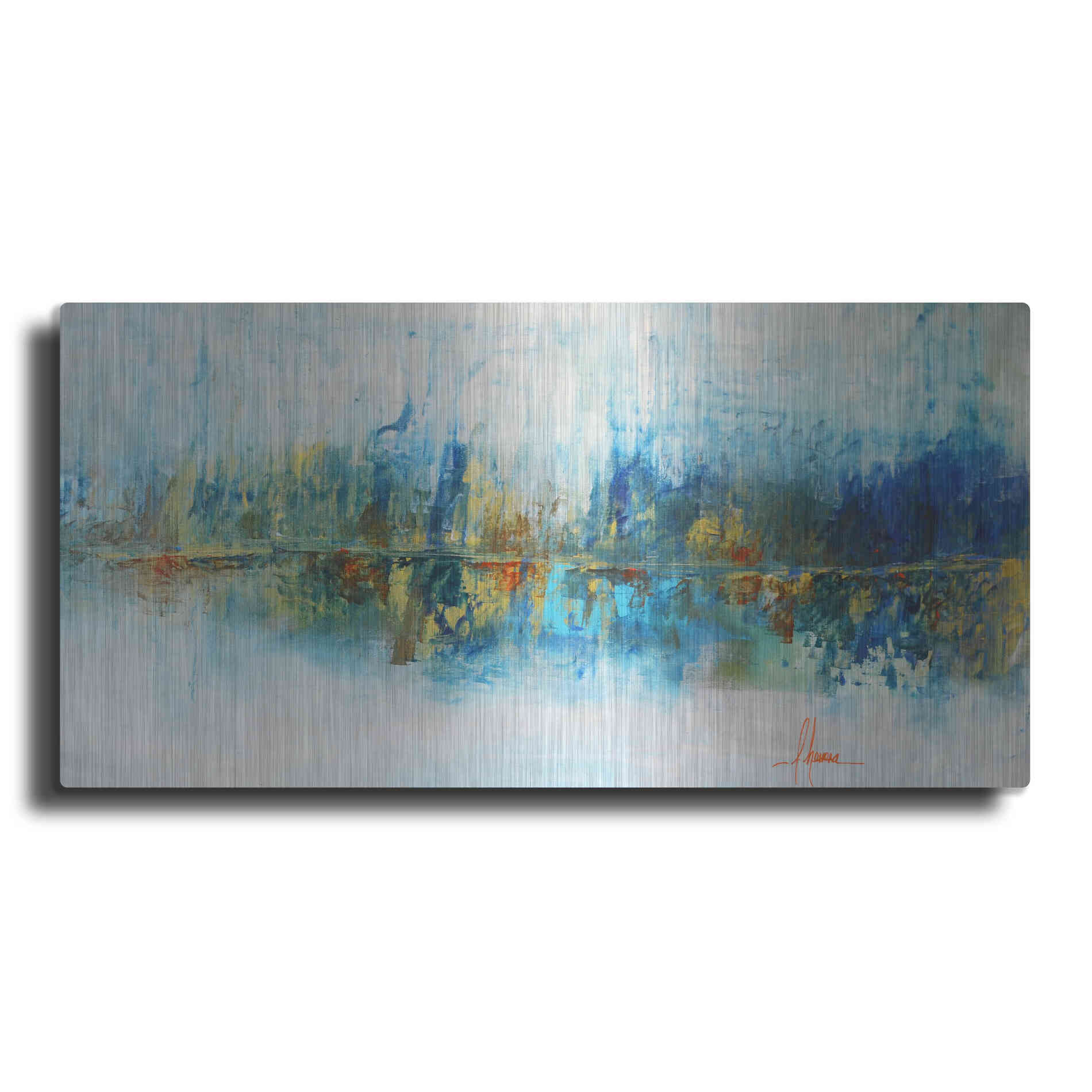 Luxe Metal Art 'Aqua Azul' by Leticia Herrera Metal Wall Art