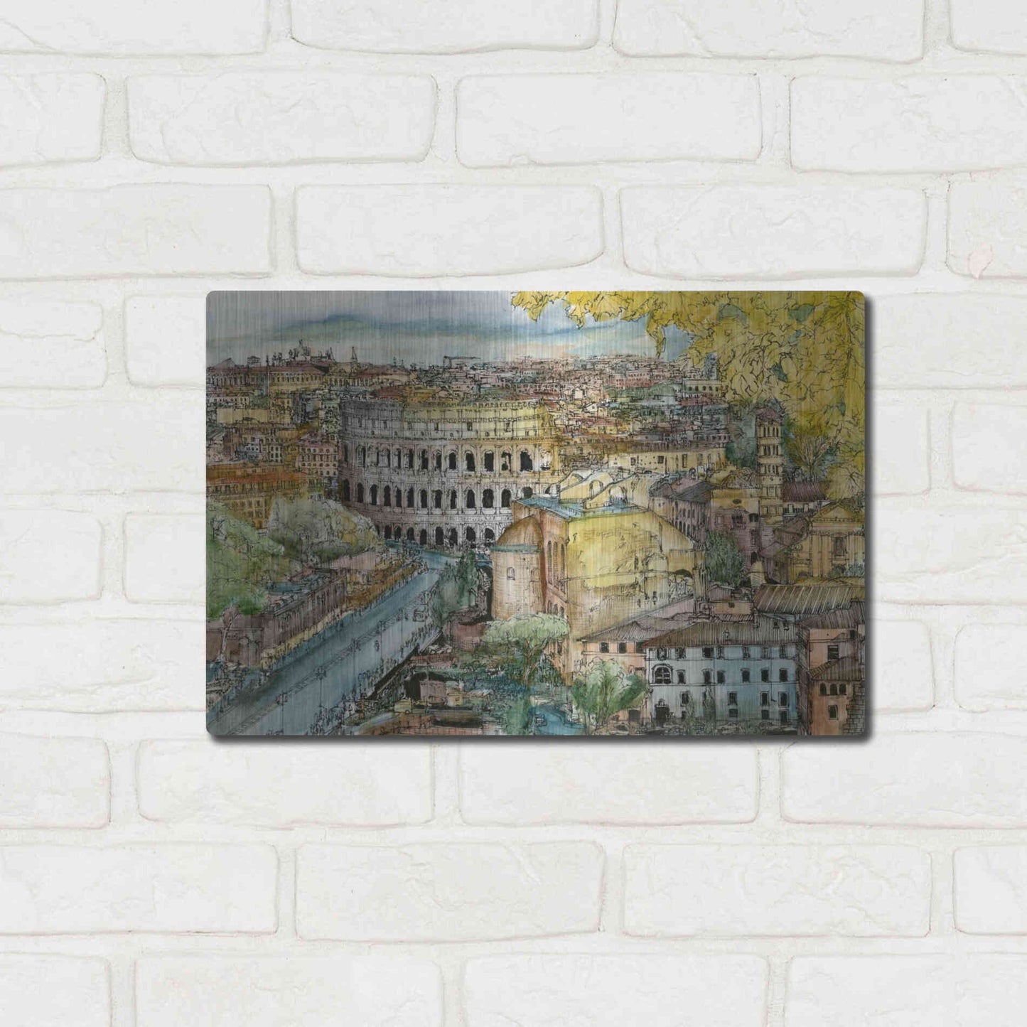 Luxe Metal Art 'European Afternoon III' by Melissa Wang Metal Wall Art,16x12