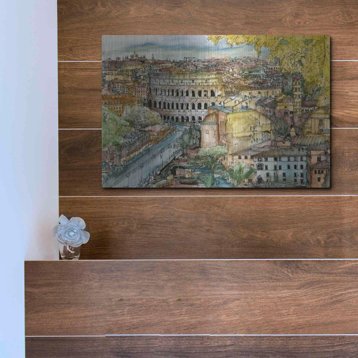 Luxe Metal Art 'European Afternoon III' by Melissa Wang Metal Wall Art,16x12