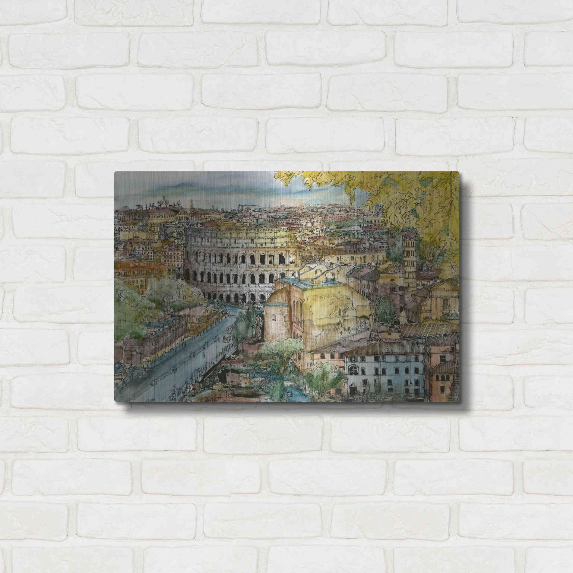 Luxe Metal Art 'European Afternoon III' by Melissa Wang Metal Wall Art,24x16