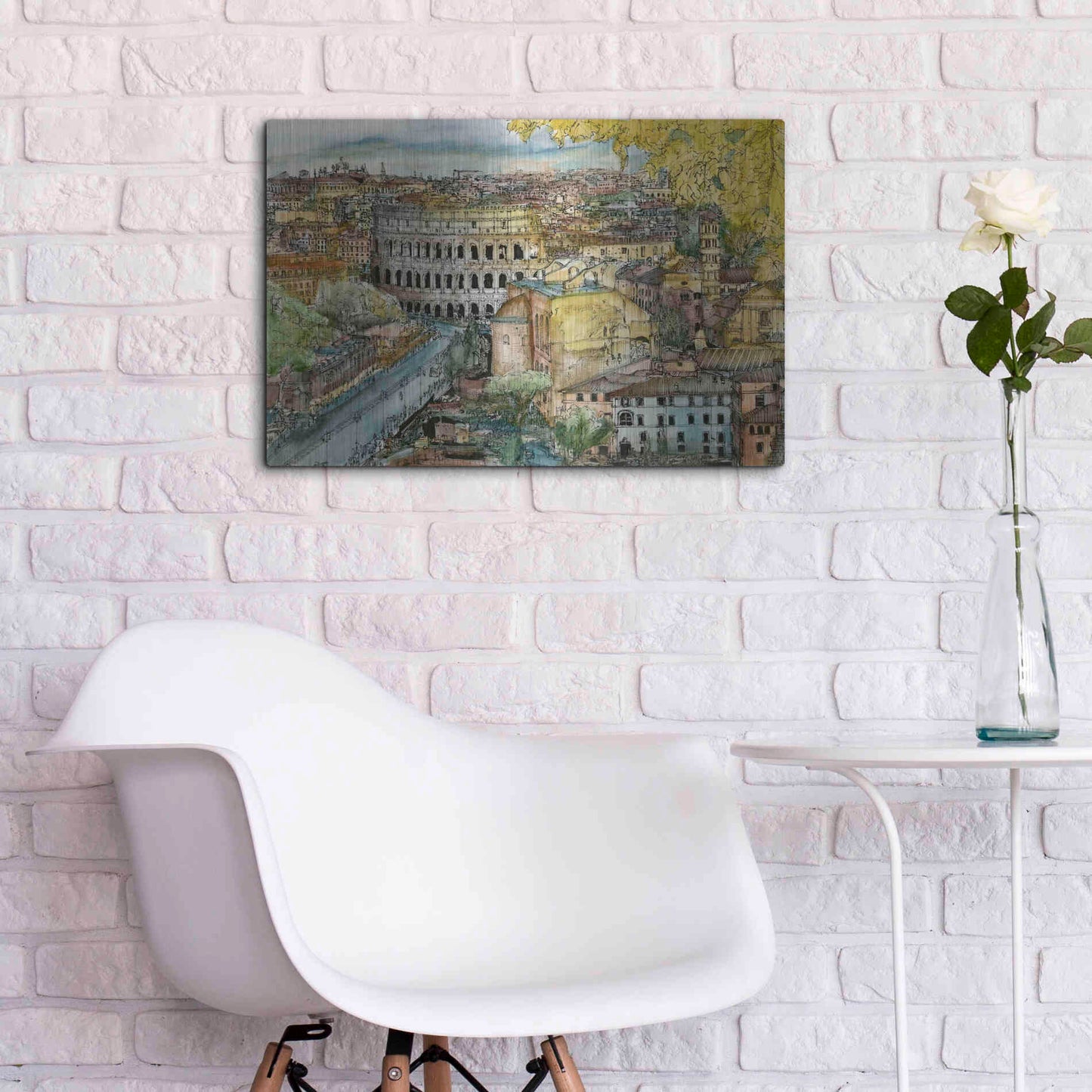 Luxe Metal Art 'European Afternoon III' by Melissa Wang Metal Wall Art,24x16