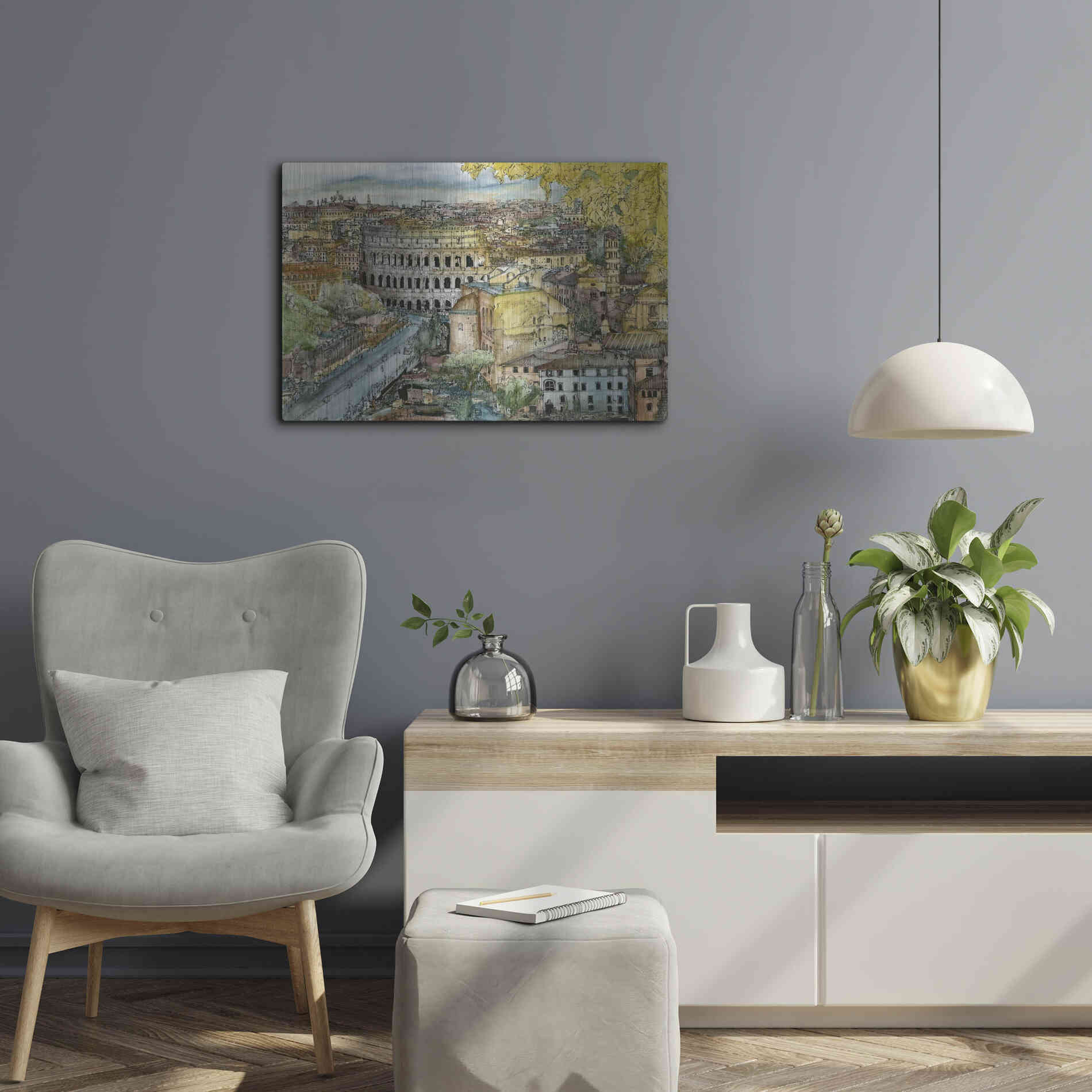 Luxe Metal Art 'European Afternoon III' by Melissa Wang Metal Wall Art,24x16