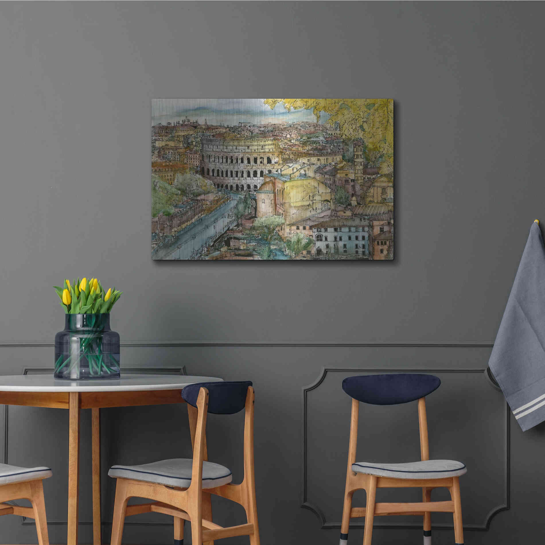 Luxe Metal Art 'European Afternoon III' by Melissa Wang Metal Wall Art,36x24