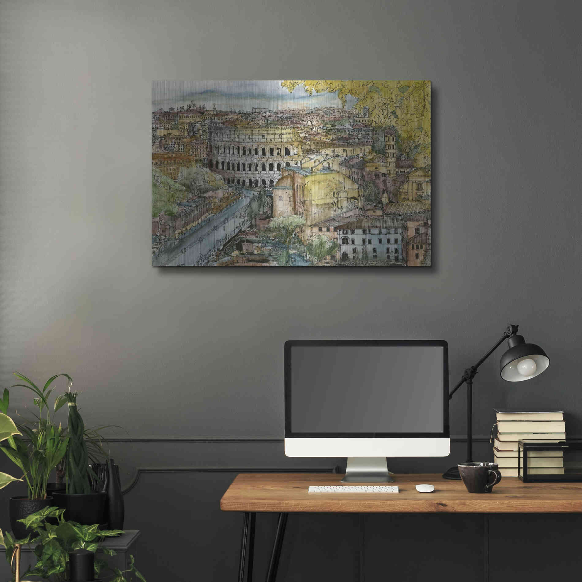 Luxe Metal Art 'European Afternoon III' by Melissa Wang Metal Wall Art,36x24