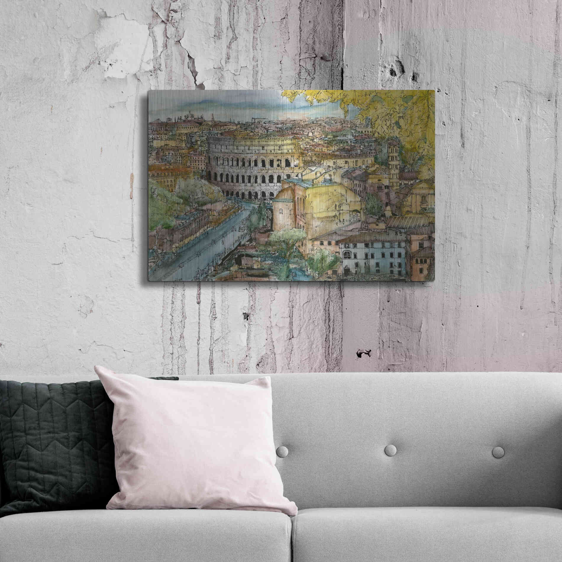 Luxe Metal Art 'European Afternoon III' by Melissa Wang Metal Wall Art,36x24