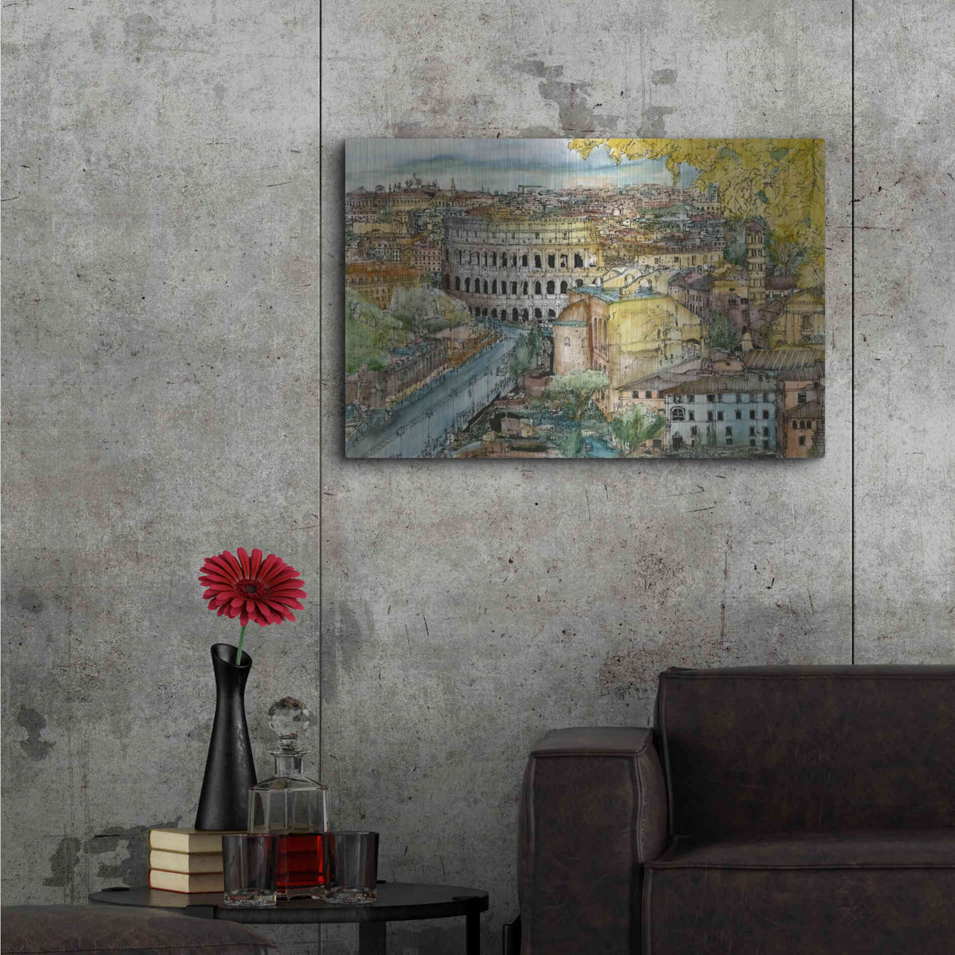 Luxe Metal Art 'European Afternoon III' by Melissa Wang Metal Wall Art,36x24