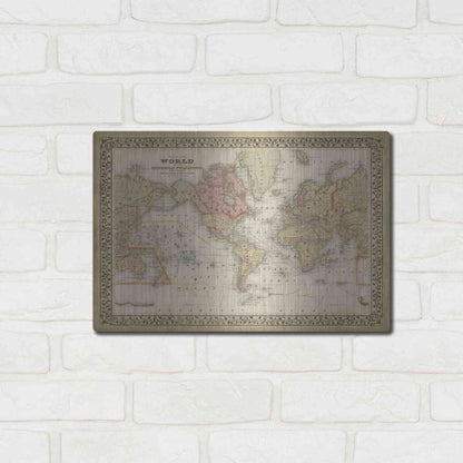 Luxe Metal Art 'Mitchell's World Map' by Mitchell Metal Wall Art,16x12