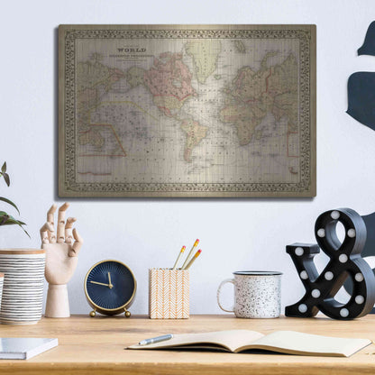 Luxe Metal Art 'Mitchell's World Map' by Mitchell Metal Wall Art,16x12