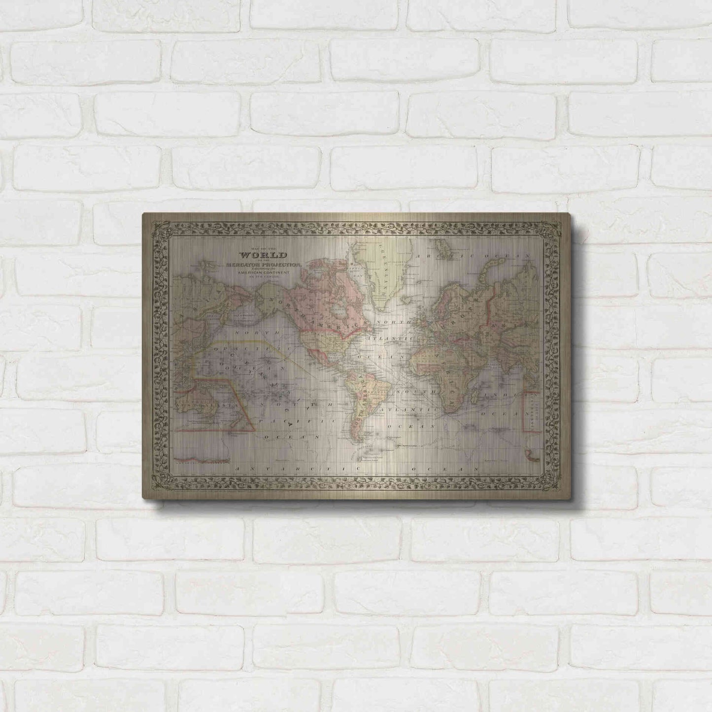 Luxe Metal Art 'Mitchell's World Map' by Mitchell Metal Wall Art,24x16