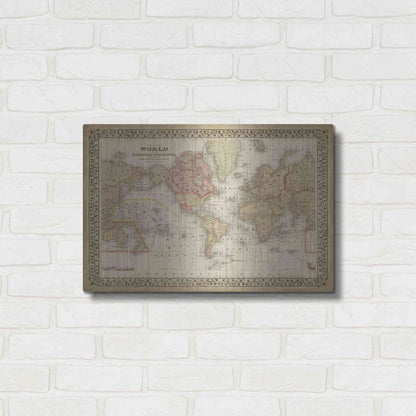 Luxe Metal Art 'Mitchell's World Map' by Mitchell Metal Wall Art,24x16