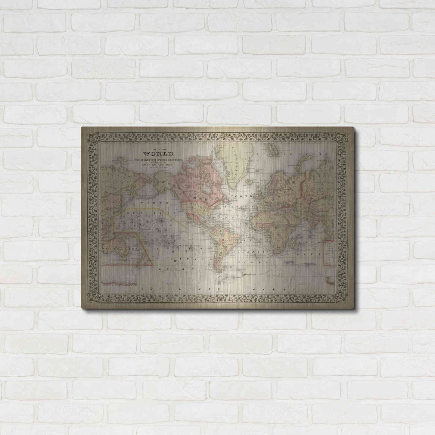 Luxe Metal Art 'Mitchell's World Map' by Mitchell Metal Wall Art,36x24