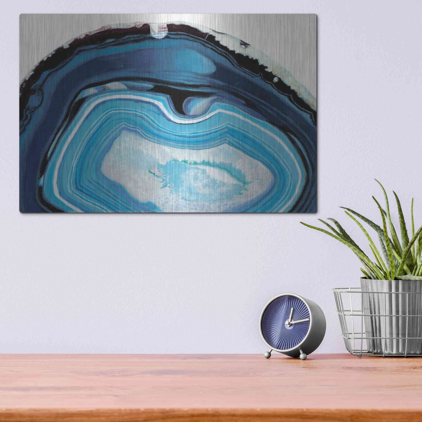 Luxe Metal Art 'Agate Studies I' by Naomi McCavitt, Metal Wall Art,16x12