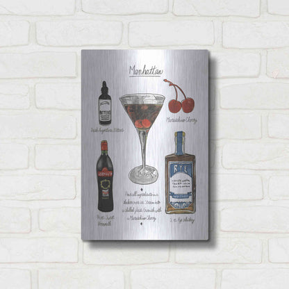 Luxe Metal Art 'Classic Cocktail - Manhattan' by Naomi McCavitt, Metal Wall Art,12x16