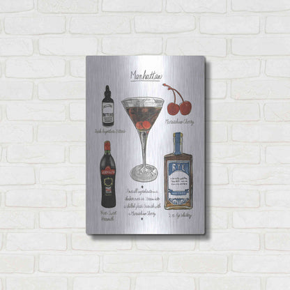 Luxe Metal Art 'Classic Cocktail - Manhattan' by Naomi McCavitt, Metal Wall Art,16x24
