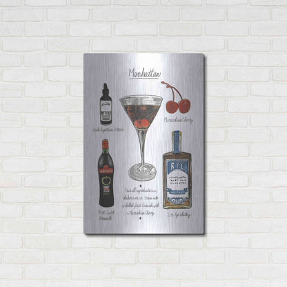 Luxe Metal Art 'Classic Cocktail - Manhattan' by Naomi McCavitt, Metal Wall Art,24x36