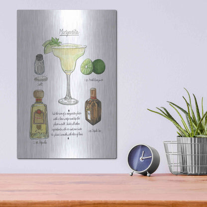 Luxe Metal Art 'Classic Cocktail - Margarita' by Naomi McCavitt, Metal Wall Art,12x16