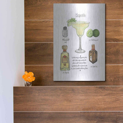 Luxe Metal Art 'Classic Cocktail - Margarita' by Naomi McCavitt, Metal Wall Art,12x16