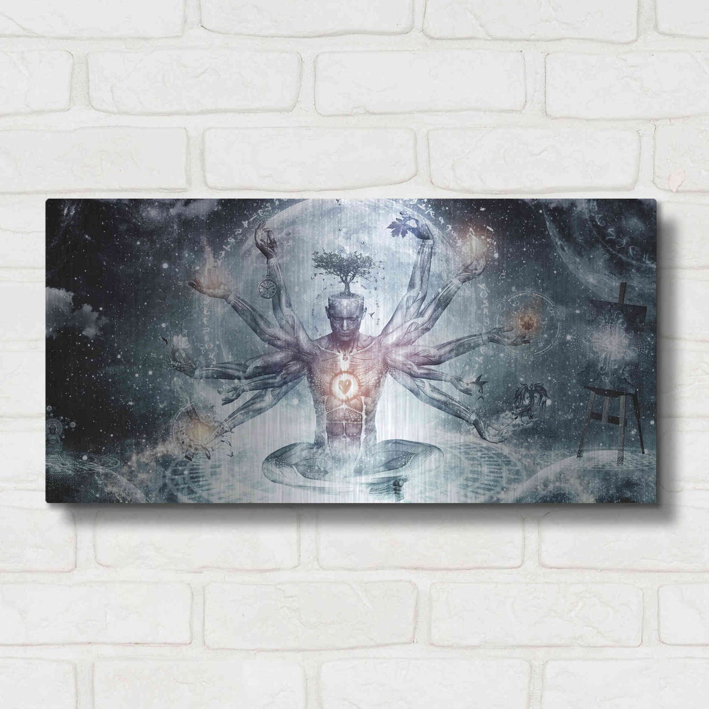 Luxe Metal Art 'The Neverending Dreamer' by Cameron Gray, Metal Wall Art,24x12