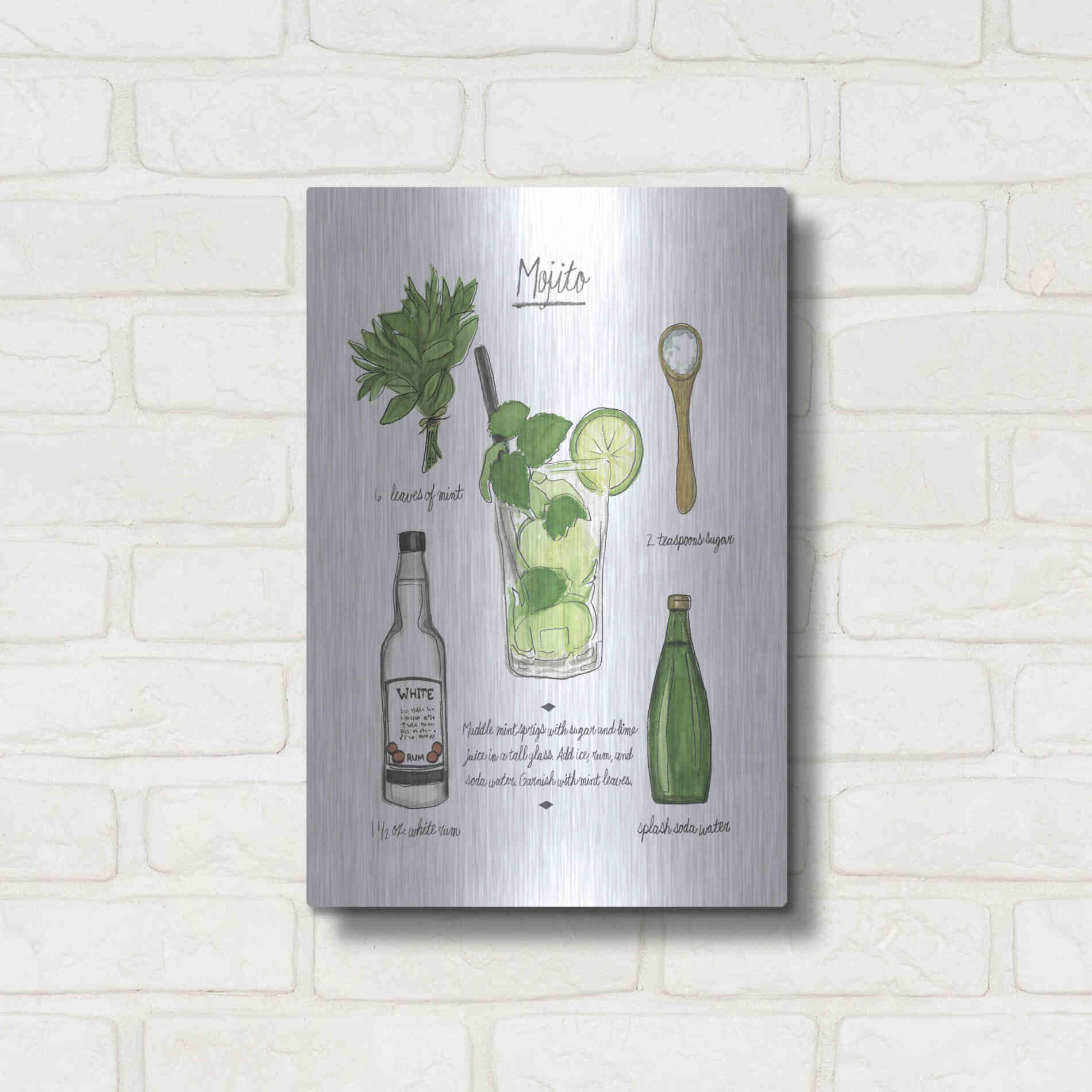 Luxe Metal Art 'Classic Cocktail - Old Fashioned' by Naomi McCavitt, Metal Wall Art,12x16