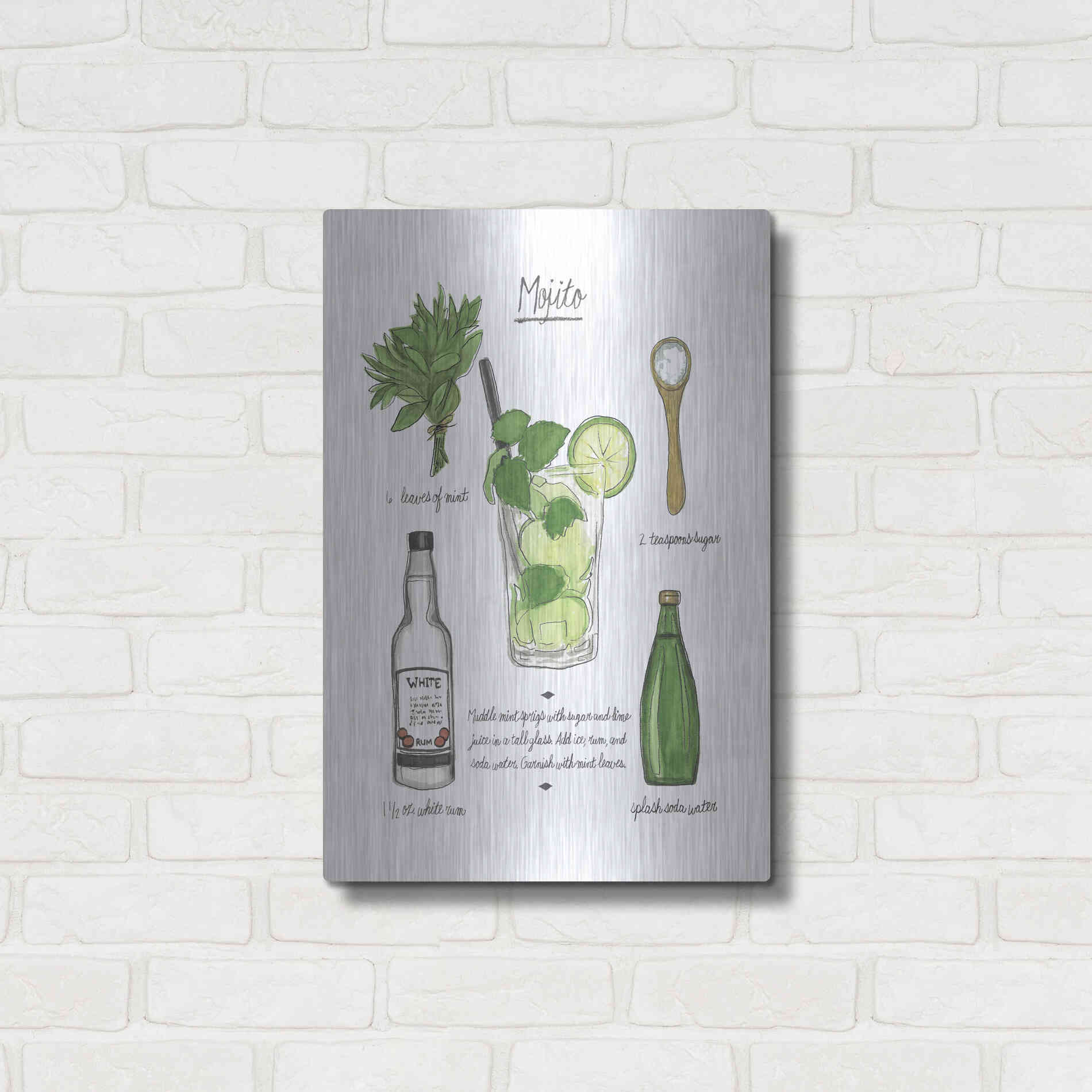 Luxe Metal Art 'Classic Cocktail - Old Fashioned' by Naomi McCavitt, Metal Wall Art,16x24