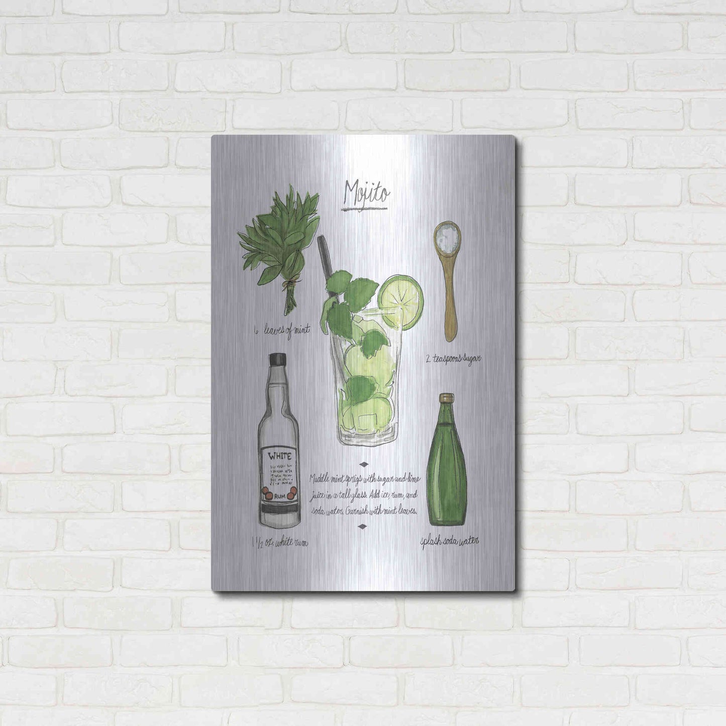 Luxe Metal Art 'Classic Cocktail - Old Fashioned' by Naomi McCavitt, Metal Wall Art,24x36