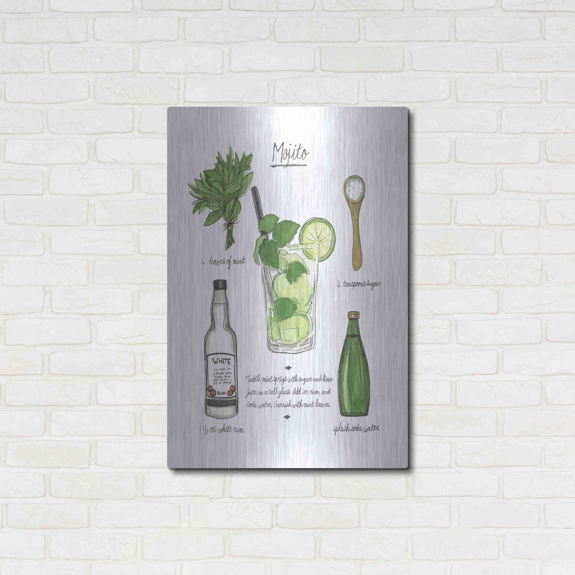 Luxe Metal Art 'Classic Cocktail - Old Fashioned' by Naomi McCavitt, Metal Wall Art,24x36