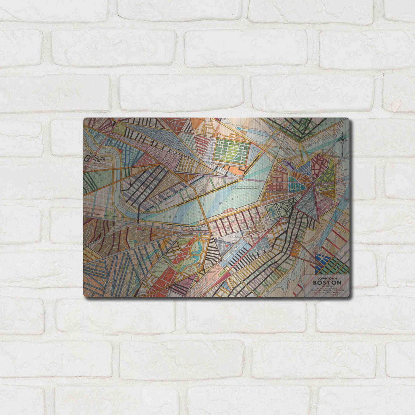 Luxe Metal Art 'Modern Map of Boston' by Nikki Galapon Metal Wall Art,16x12