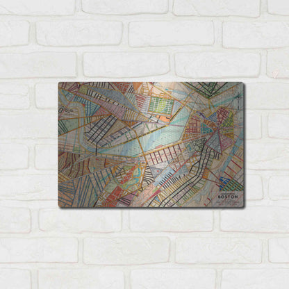 Luxe Metal Art 'Modern Map of Boston' by Nikki Galapon Metal Wall Art,16x12