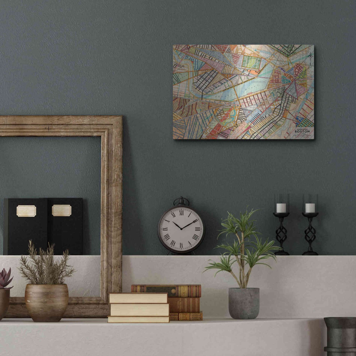 Luxe Metal Art 'Modern Map of Boston' by Nikki Galapon Metal Wall Art,16x12