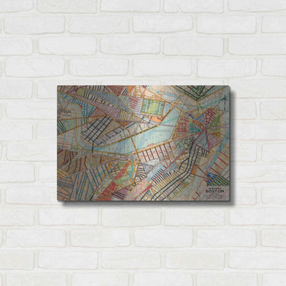 Luxe Metal Art 'Modern Map of Boston' by Nikki Galapon Metal Wall Art,24x16