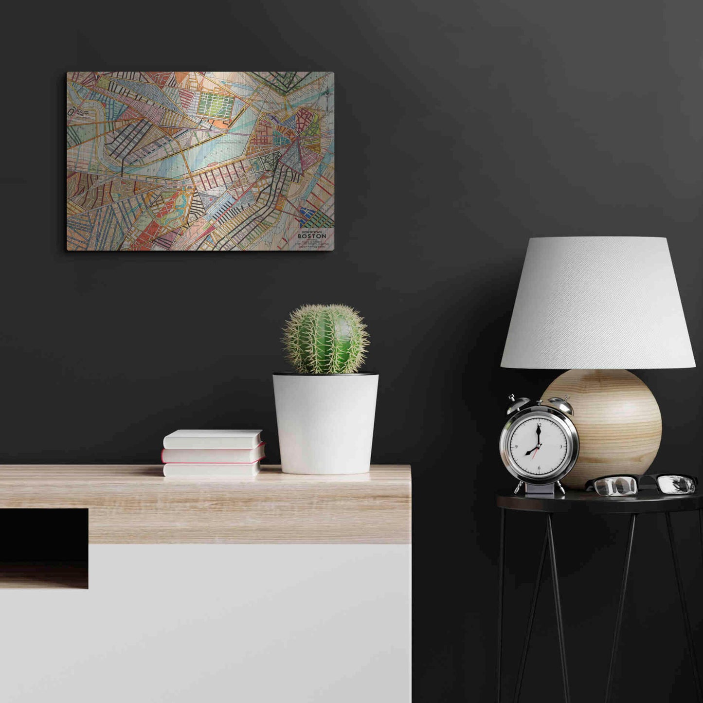 Luxe Metal Art 'Modern Map of Boston' by Nikki Galapon Metal Wall Art,24x16