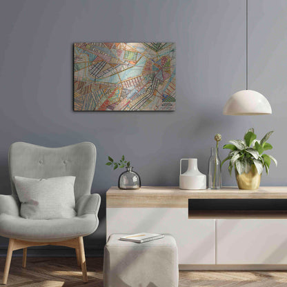 Luxe Metal Art 'Modern Map of Boston' by Nikki Galapon Metal Wall Art,24x16