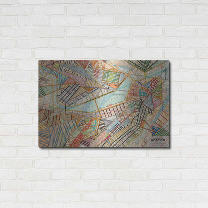Luxe Metal Art 'Modern Map of Boston' by Nikki Galapon Metal Wall Art,36x24