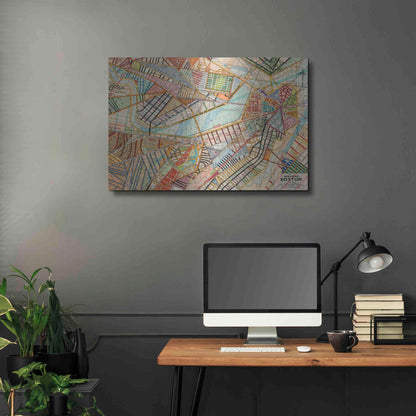 Luxe Metal Art 'Modern Map of Boston' by Nikki Galapon Metal Wall Art,36x24