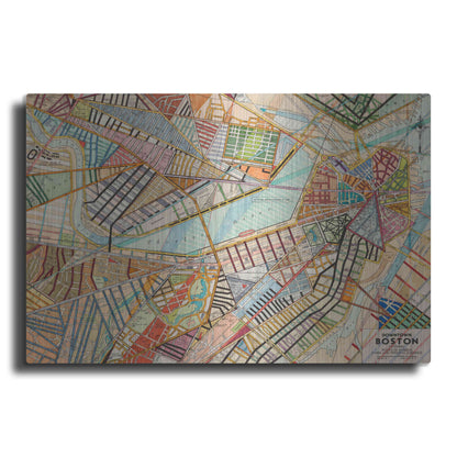 Luxe Metal Art 'Modern Map of Boston' by Nikki Galapon Metal Wall Art