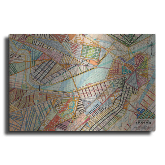Luxe Metal Art 'Modern Map of Boston' by Nikki Galapon Metal Wall Art