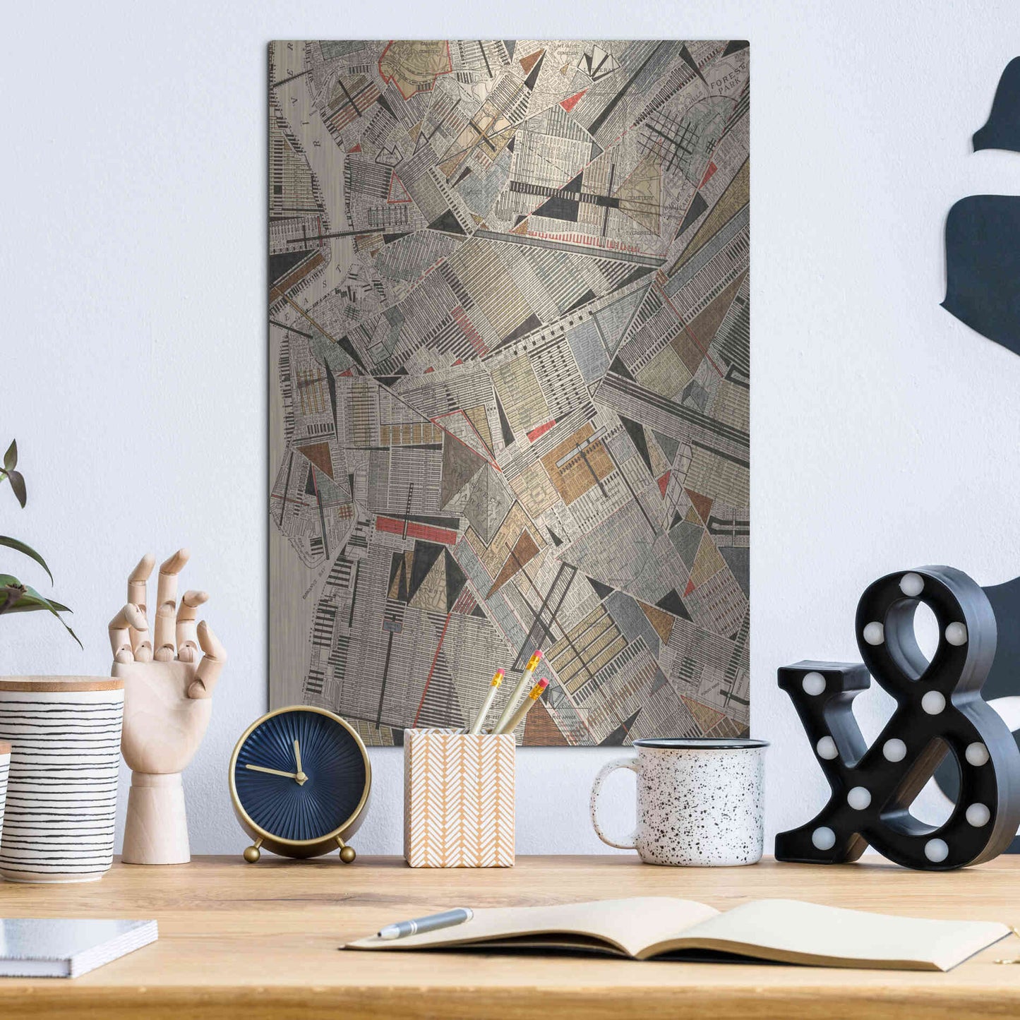 Luxe Metal Art 'Modern Map of Brooklyn' by Nikki Galapon Metal Wall Art,12x16